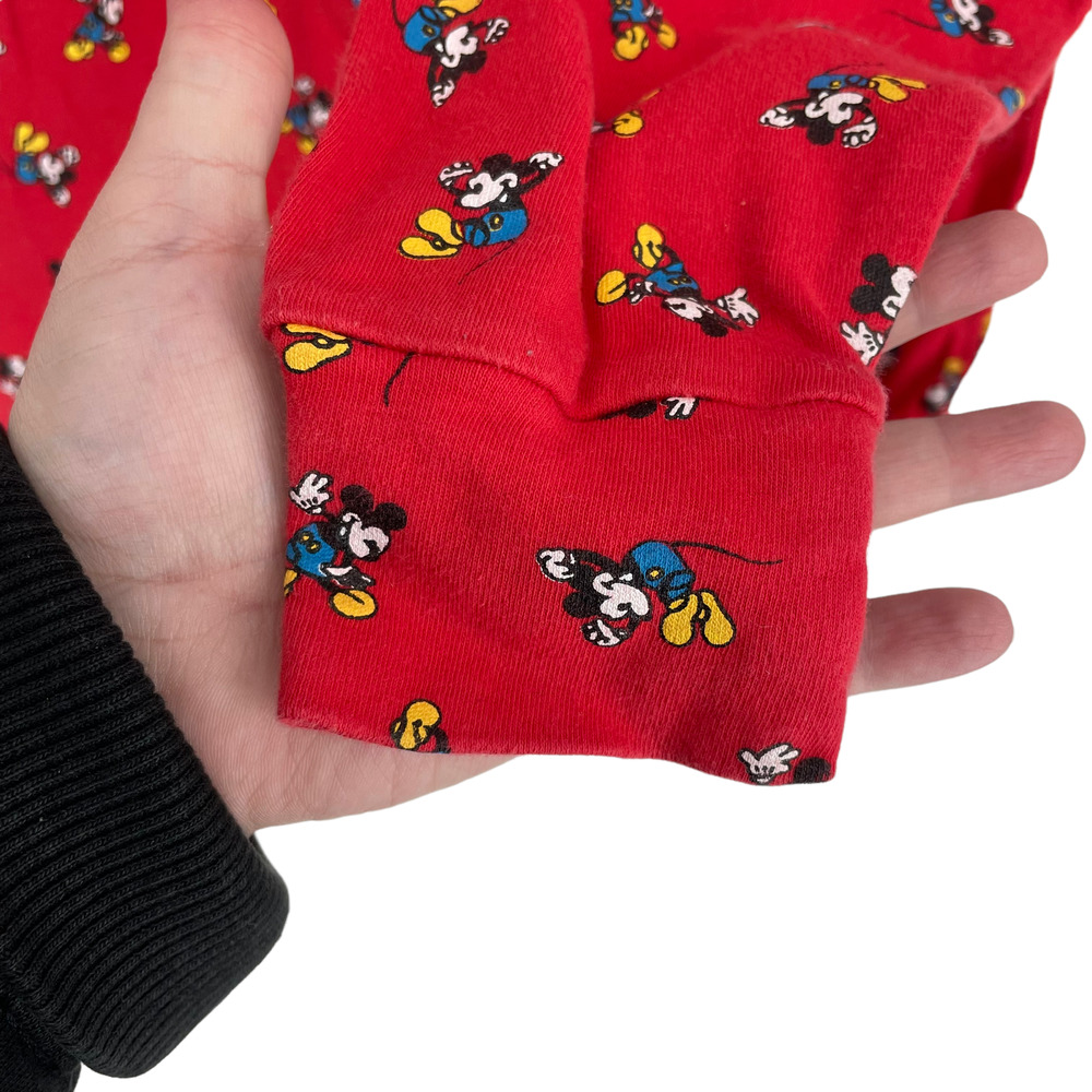 Vintage Mickey & Co All Over Micky Mouse Print Red Turtle Neck Top - Picture 4 of 6